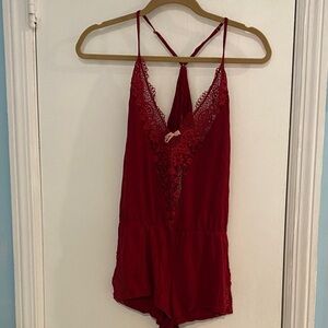 VS bundle - Red Lace Trim Romper XS, black lace dress and turquoise Small